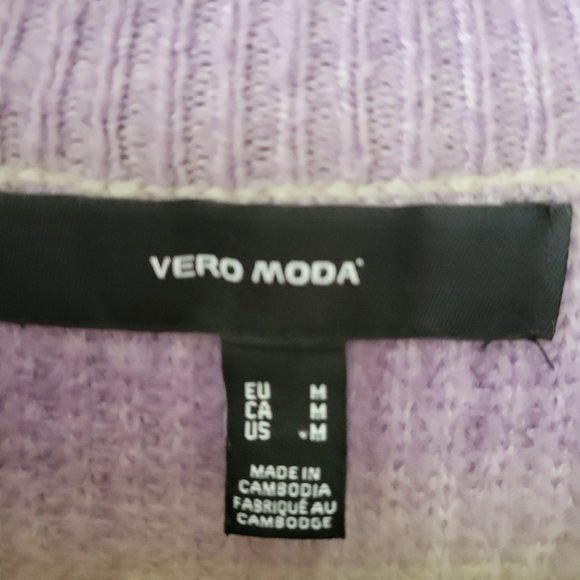 Vero Moda Stripe Knit Crop Sweater M - Picture 2 of 8